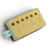 Aged 1960-spec PAF humbucker pickup with heavily patinated gold cover and slotted adjustment screws