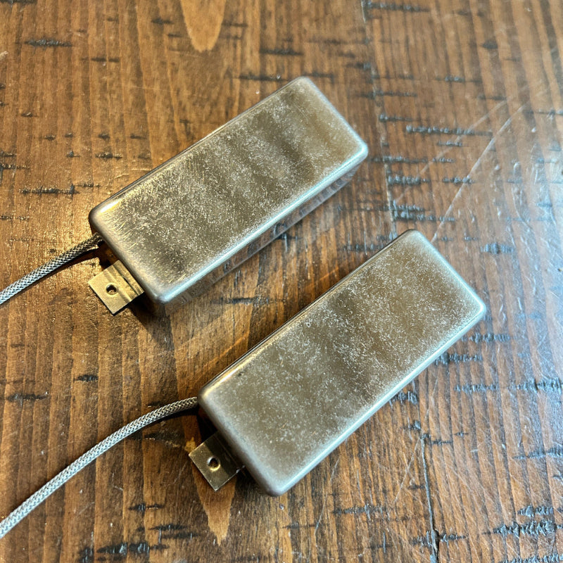 Brickhouse Toneworks aged Firebird pickup set - matched pair with aged nickel covers and braided leads