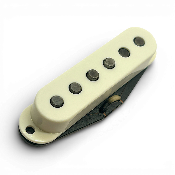 Aged 1963-spec Stratocaster single-coil pickup with cream bobbin and oxidized alnico pole pieces