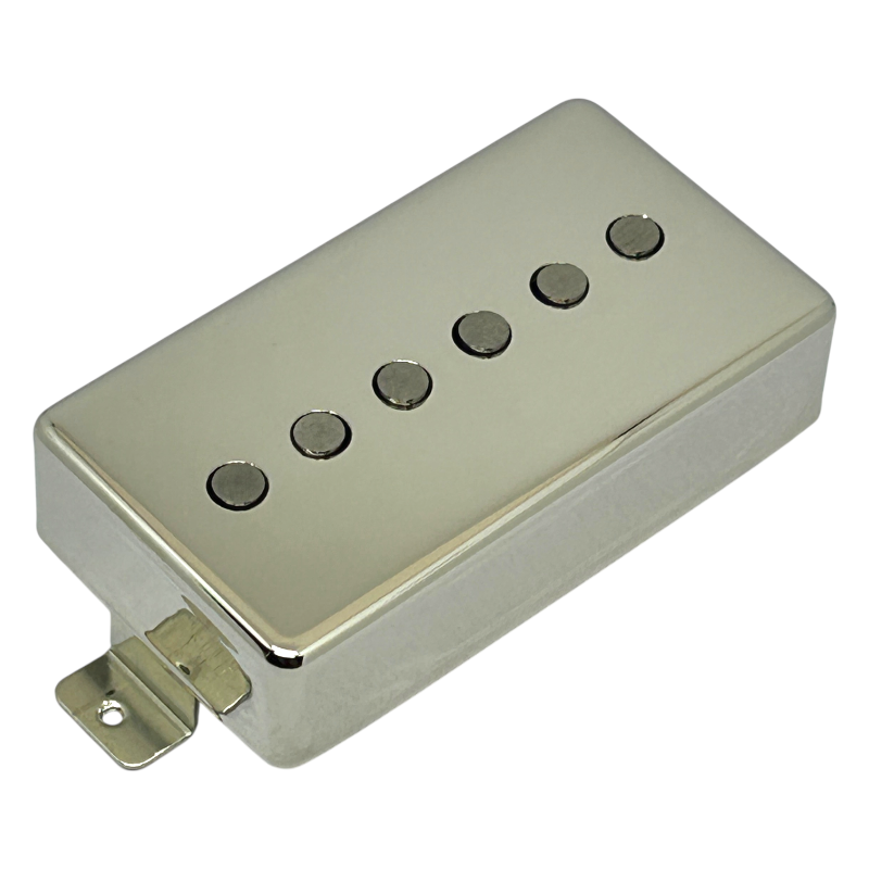 hum-cancelling humbucker sized p-90 with alnico poles and nickel cover