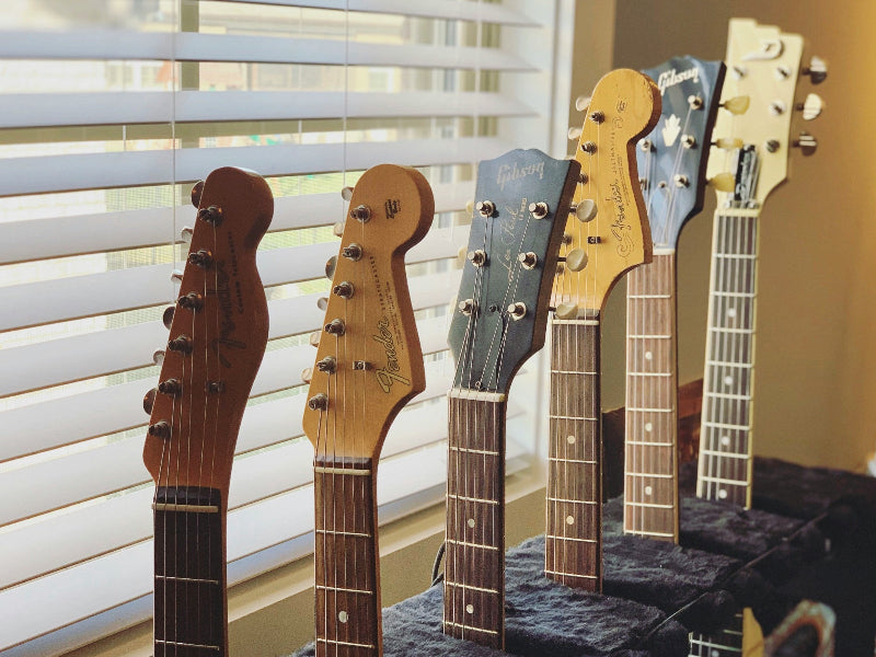 Guitars in a stand
