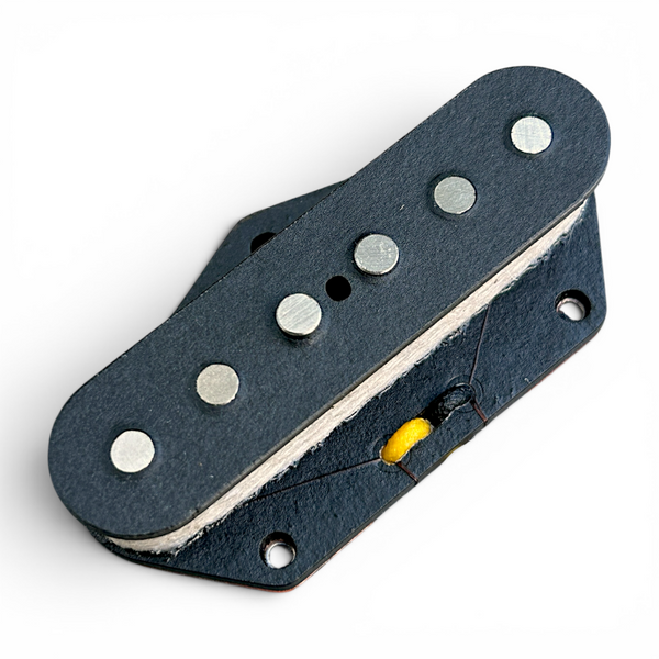 Brickhouse Toneworks Vintage Recipe Tele Pickup - angled view showing alnico poles and hand-wound coil