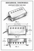Dimensional drawings of the Brickhouse Toneworks Long Leg PAF Humbucker